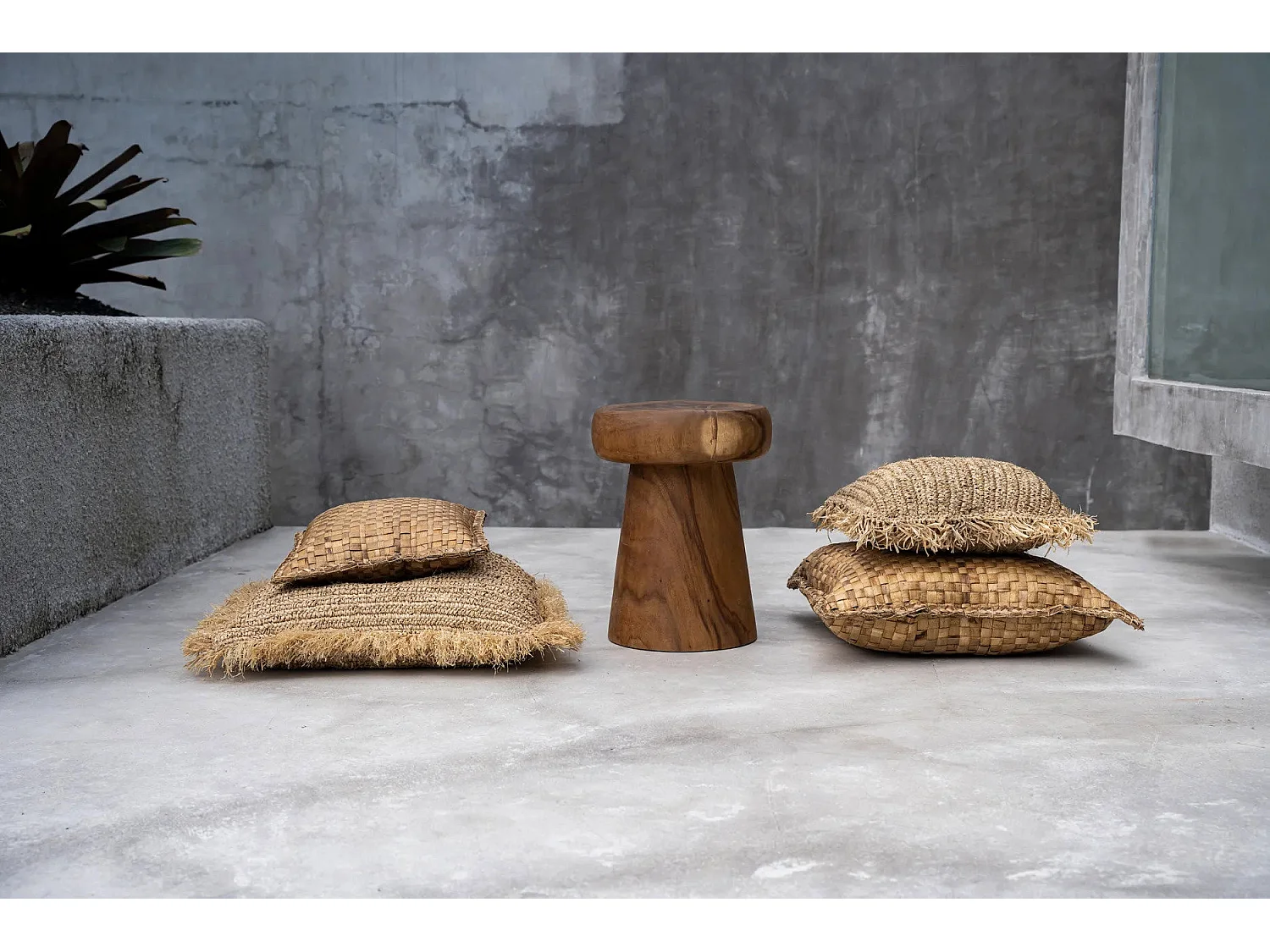 La Housse De Coussin Raffia Carré - Naturel - 60x60