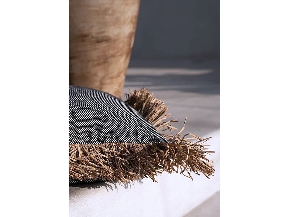 La Funda de Cojín Cotton Bonita - Negro Natural - 40x40