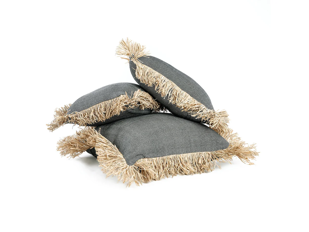 La Funda de Cojín Cotton Bonita - Negro Natural - 40x40