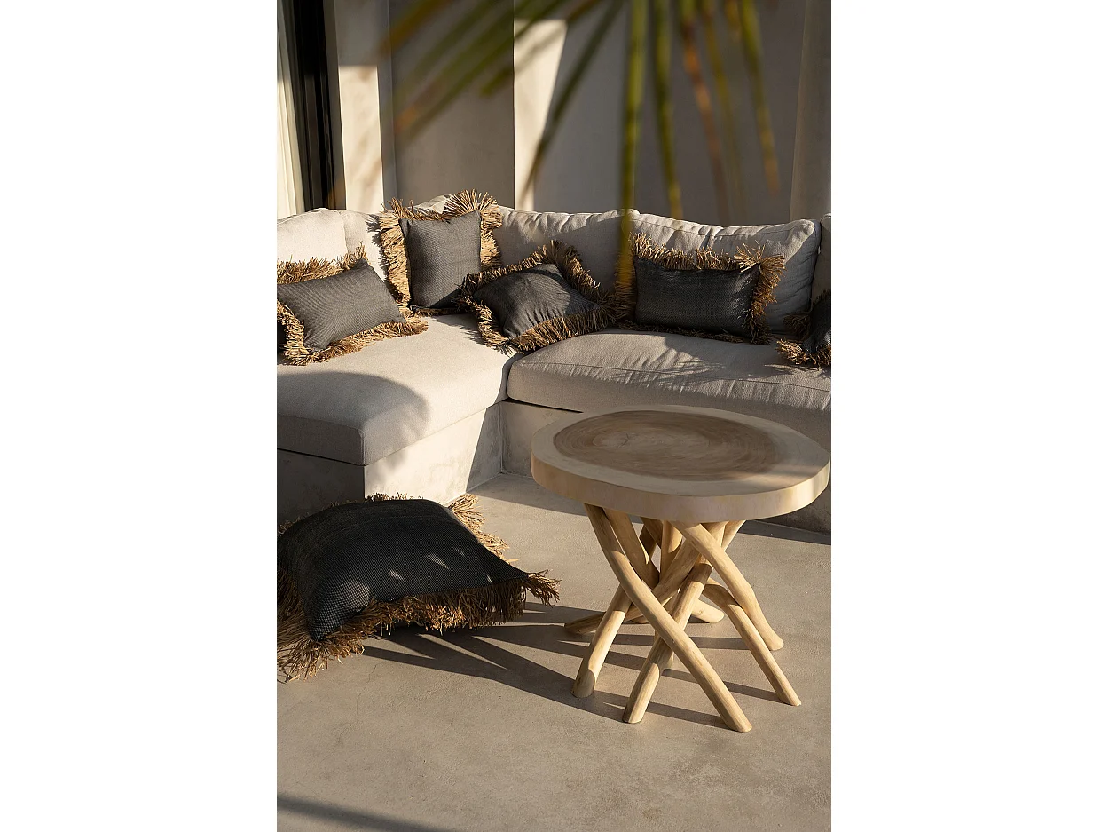 Housse De Coussin Cotton Bonita - Noir Naturel - 40x40