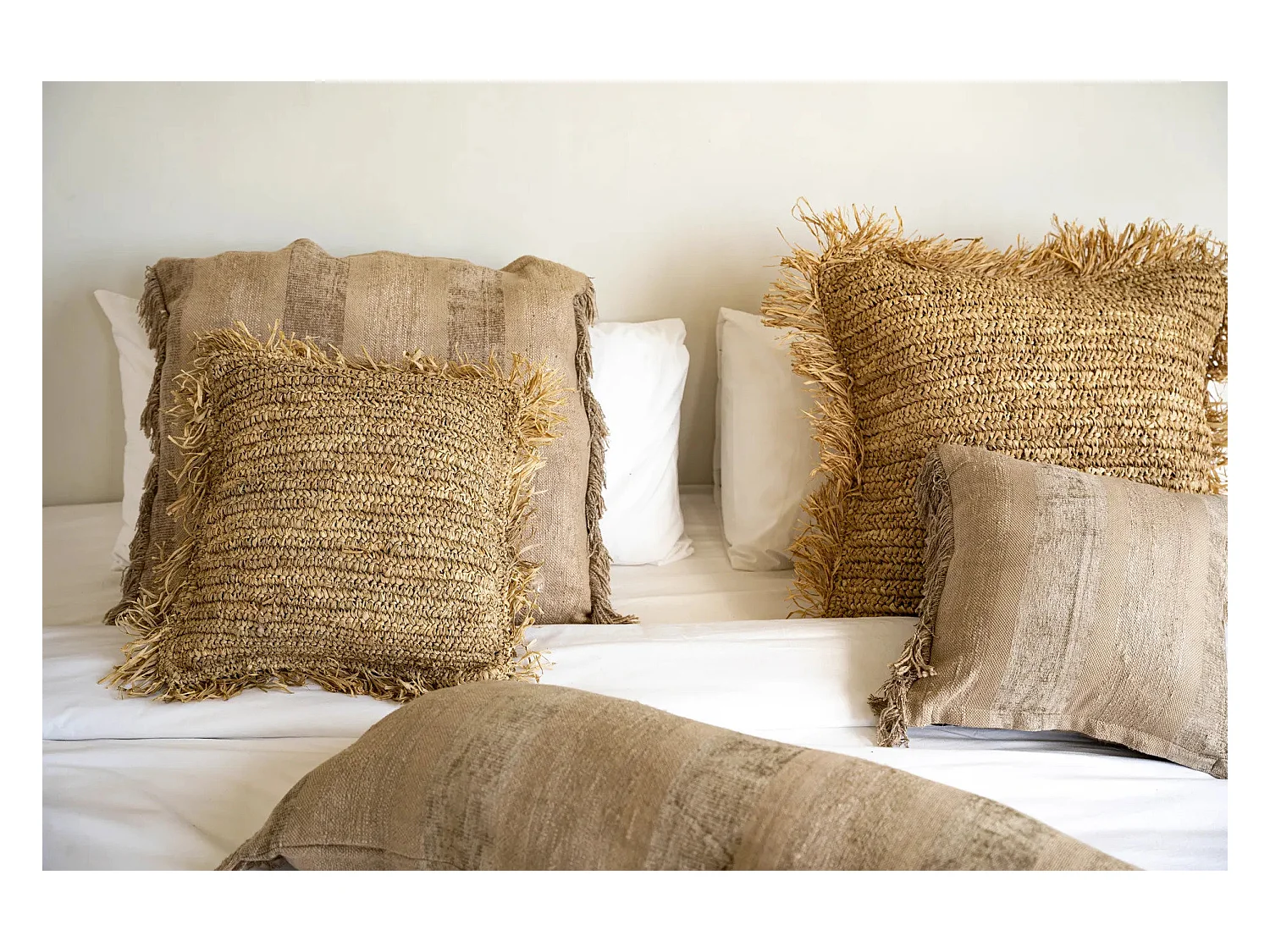 La Housse De Coussin Raffia Carré - Naturel - 40x40