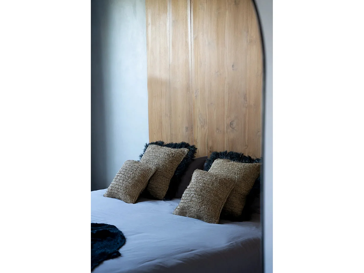 Il Copricuscino Raffia - Nero Naturale - 60x60