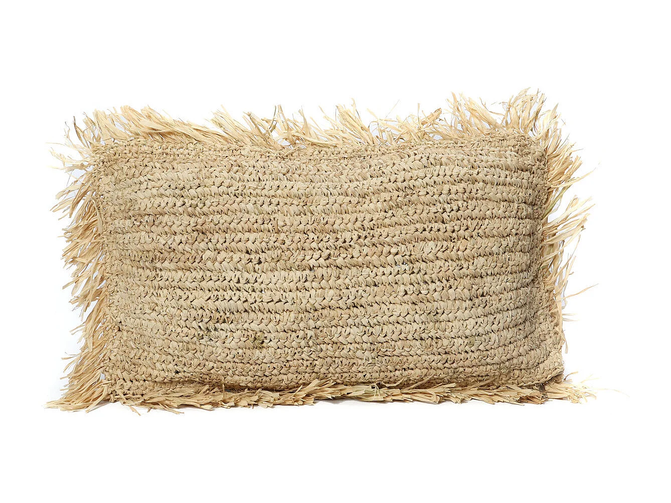 La Housse De Coussin En Raphia Rectangulaire - Naturelle - 30x50