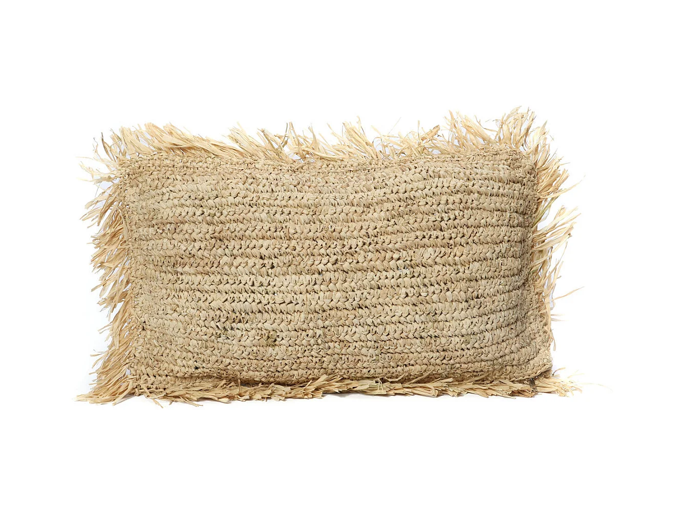 La Housse De Coussin En Raphia Rectangulaire - Naturelle - 30x50