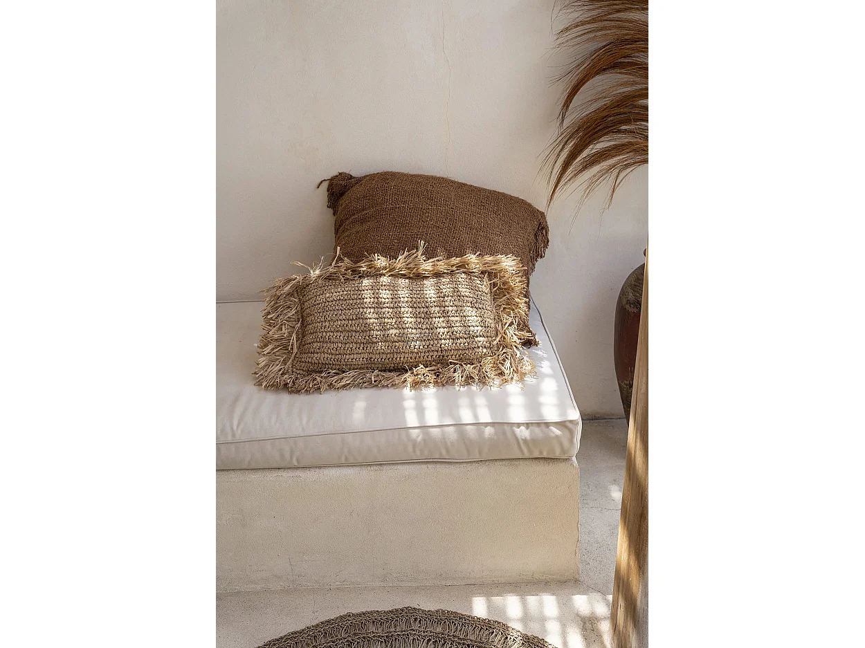 La Funda De Cojín De Rafia Rectangular - Natural - 30x50