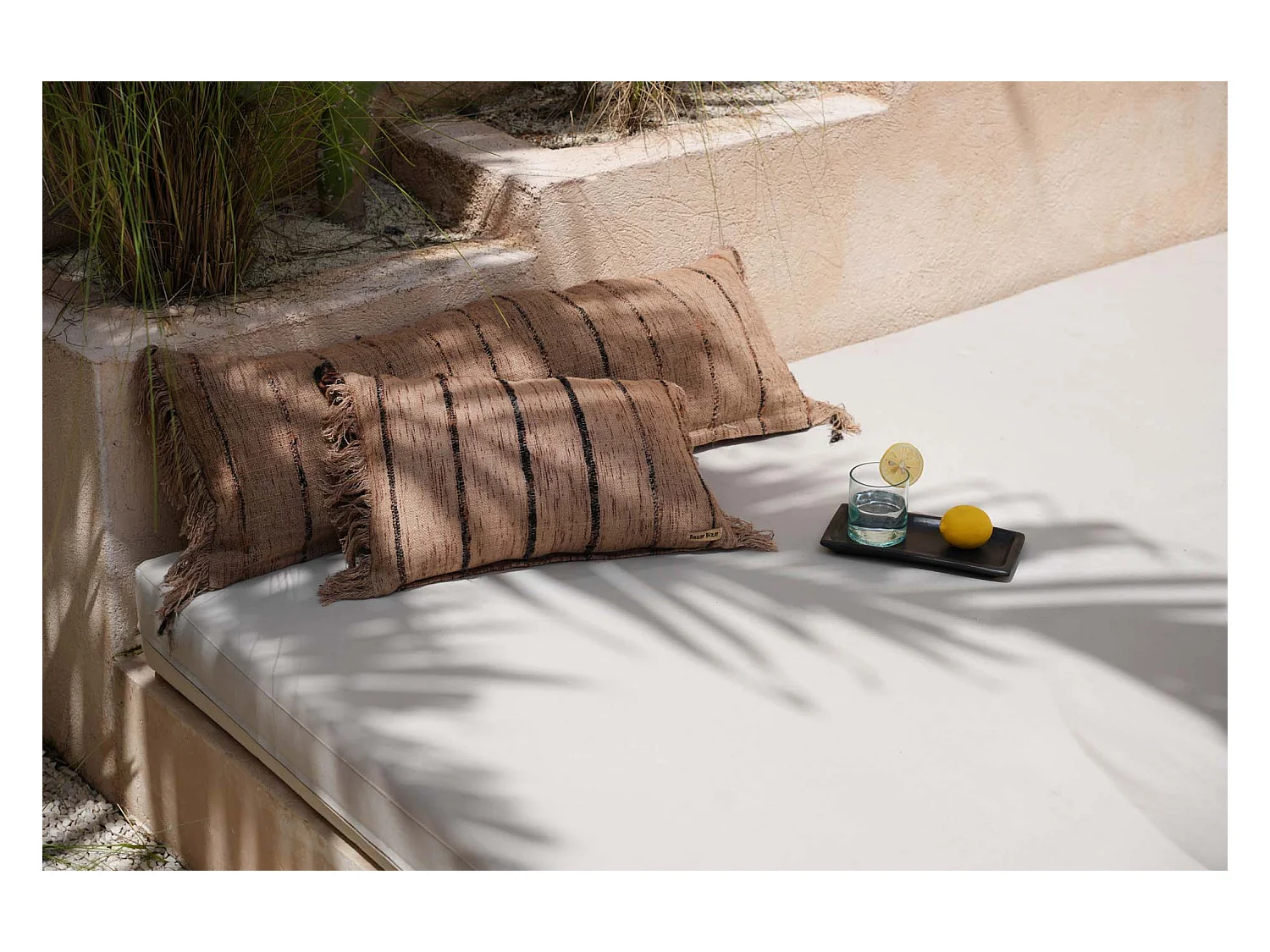 Der Oh My Gee Kissenbezug - Beige Schwarz - 35x100