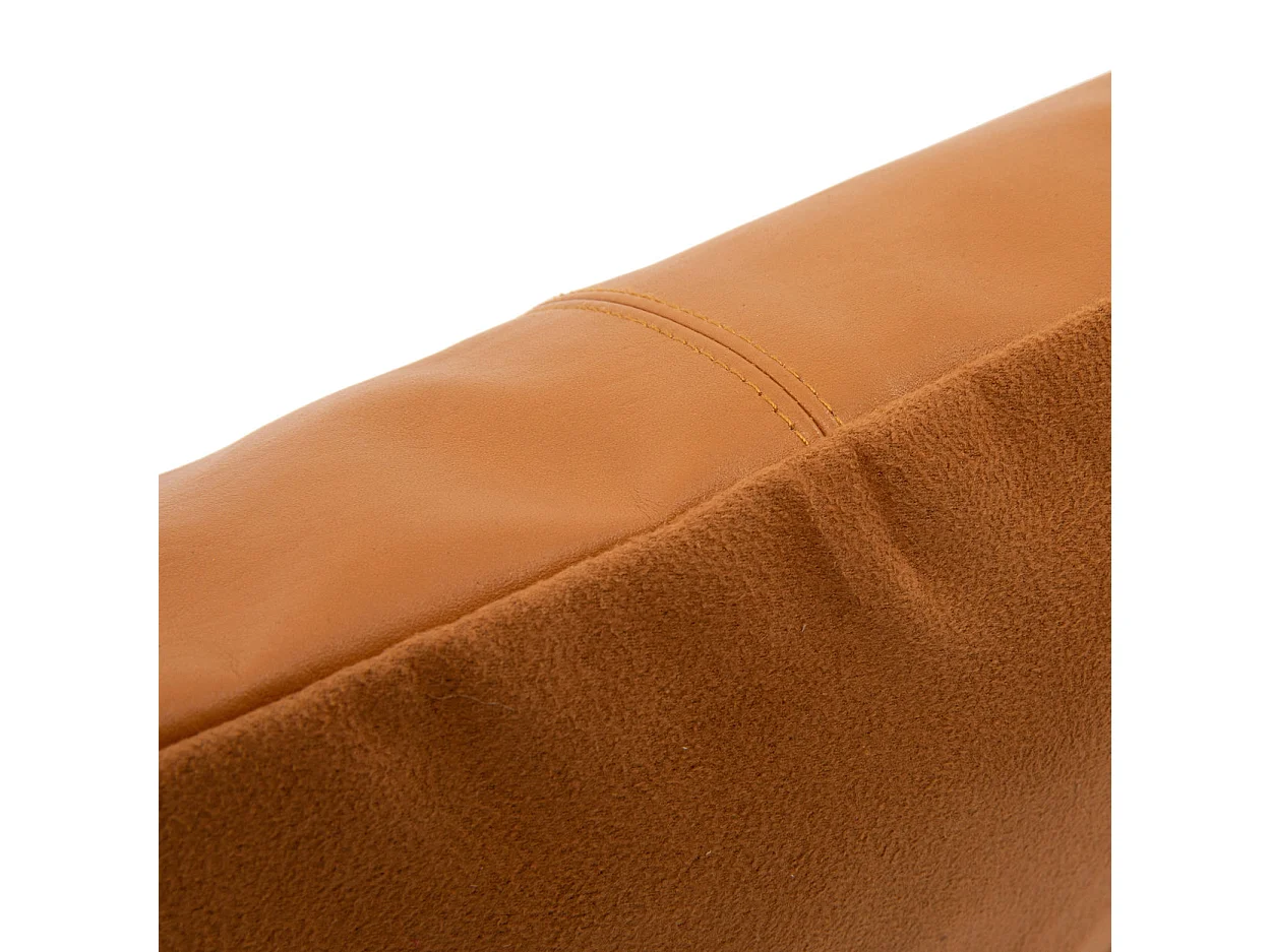 De Four Panel Leather Kussenhoes - Camel - 40x40