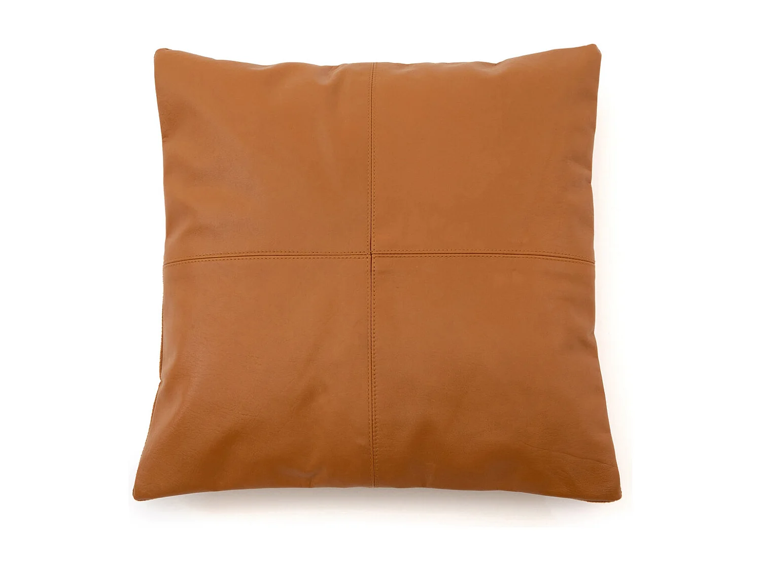 La Housse de Coussin Four Leather Panel - Camel - 40x40