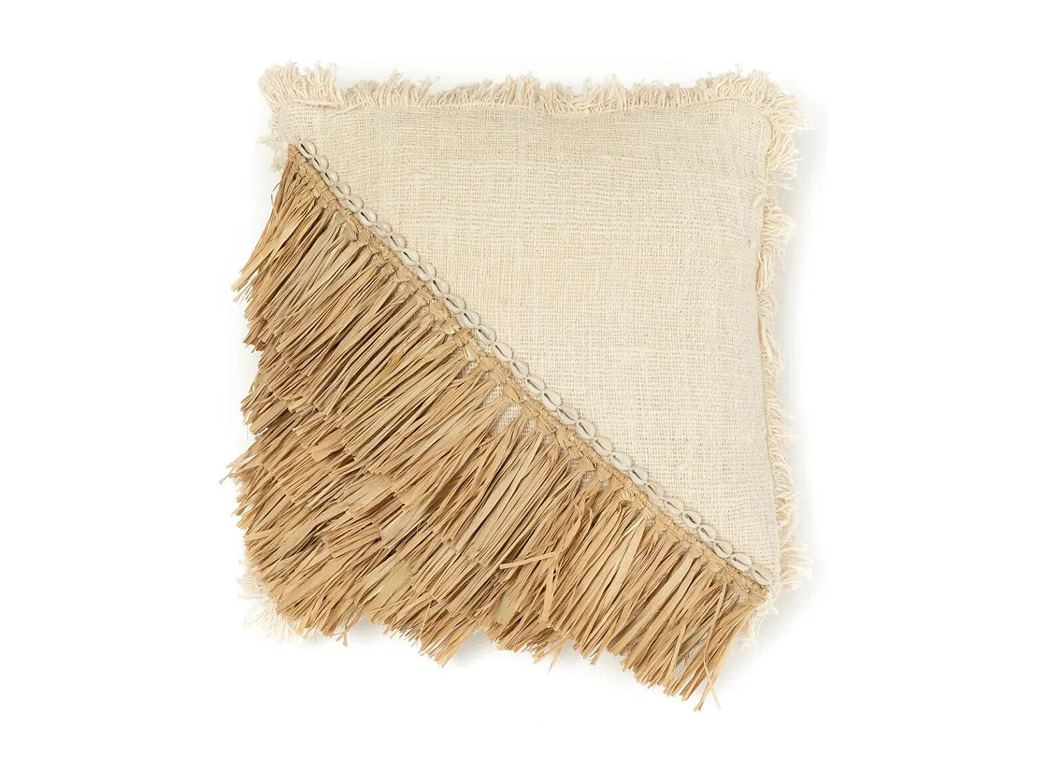 La Housse de Coussin Raffia Cotton - Blanc Naturel - 40x40