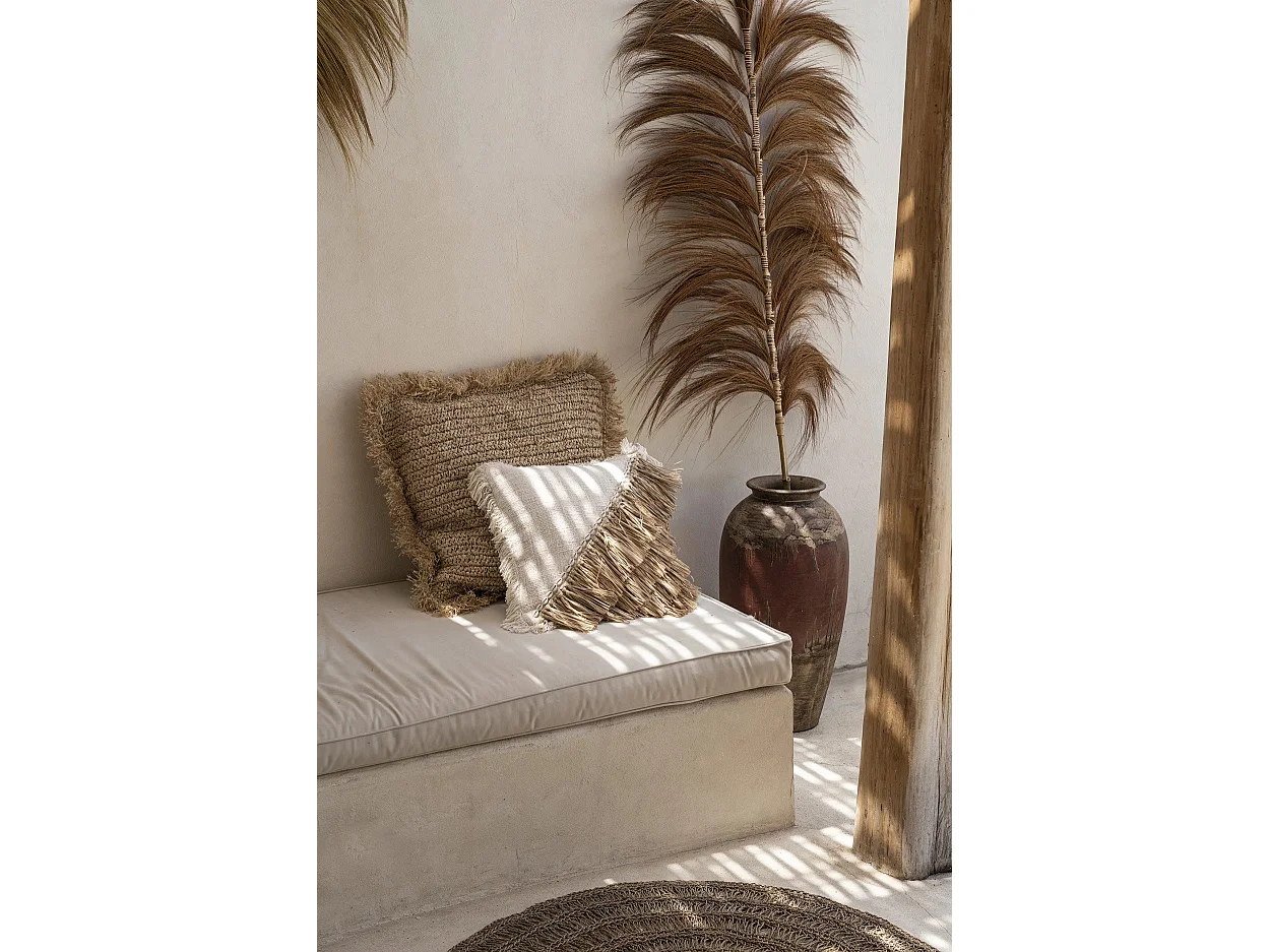 La Housse de Coussin Raffia Cotton - Blanc Naturel - 40x40