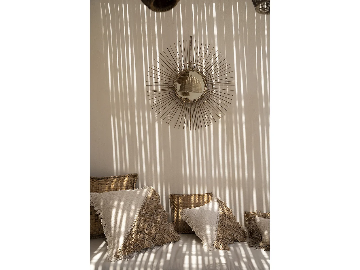 Der Raffia Baumwoll Kissenbezug - Natur Weiss - 60x60