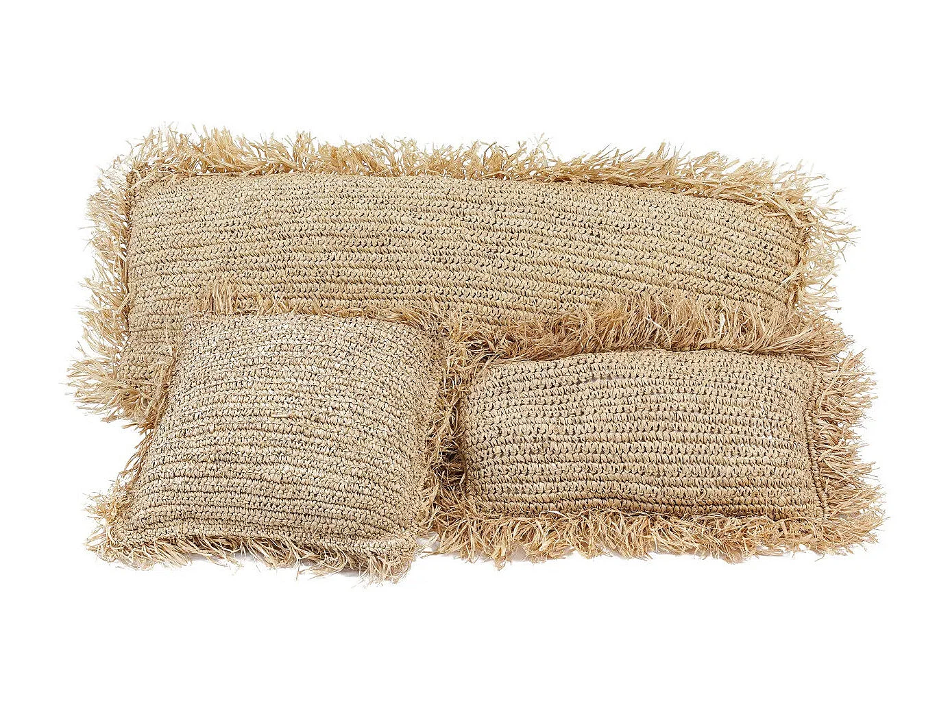 La Housse De Coussin Raffia Carré - Naturel - 35x100