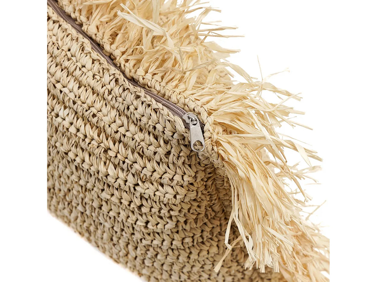 La Funda De Cojín De Rafia Cuadrada - Natural - 35x100