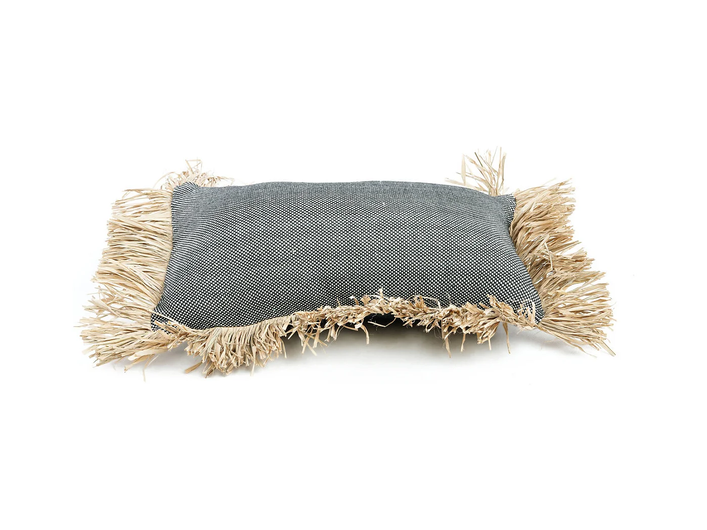 De Cotton Bonita Kussenhoes - Zwart Naturel - 30x50