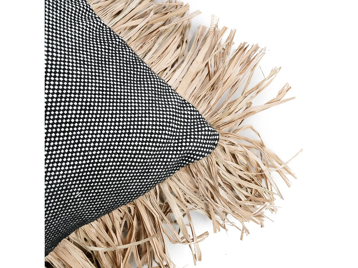 De Cotton Bonita Kussenhoes - Zwart Naturel - 30x50