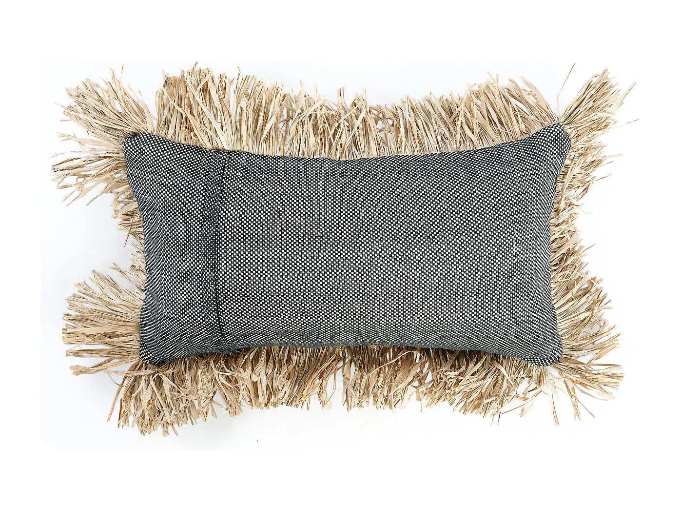 De Cotton Bonita Kussenhoes - Zwart Naturel - 30x50