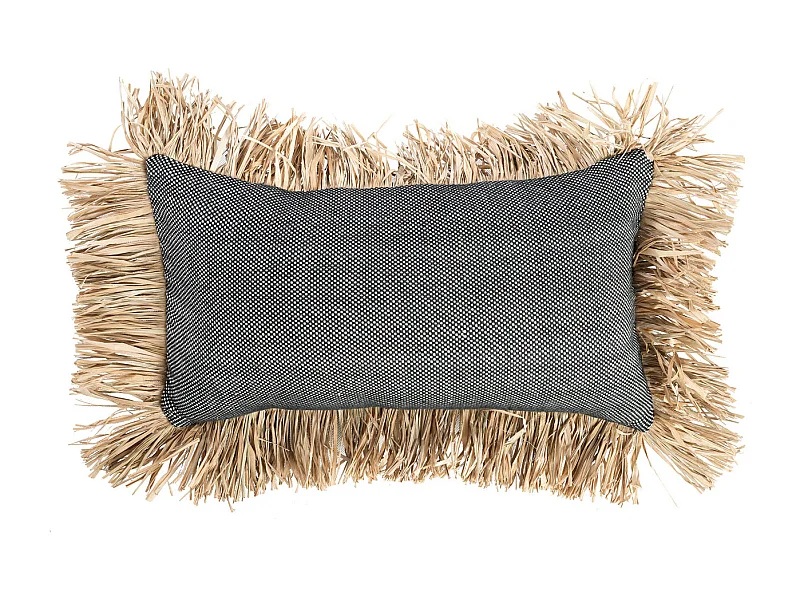 De Cotton Bonita Kussenhoes - Zwart Naturel - 30x50