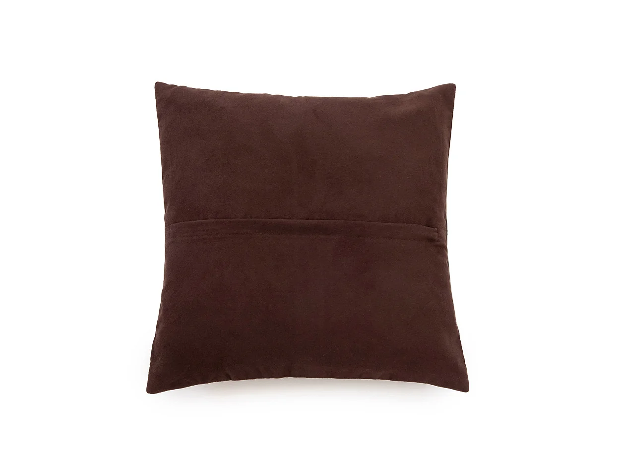 The Four Panel Leather Cushion Cover - Choco - 40x40