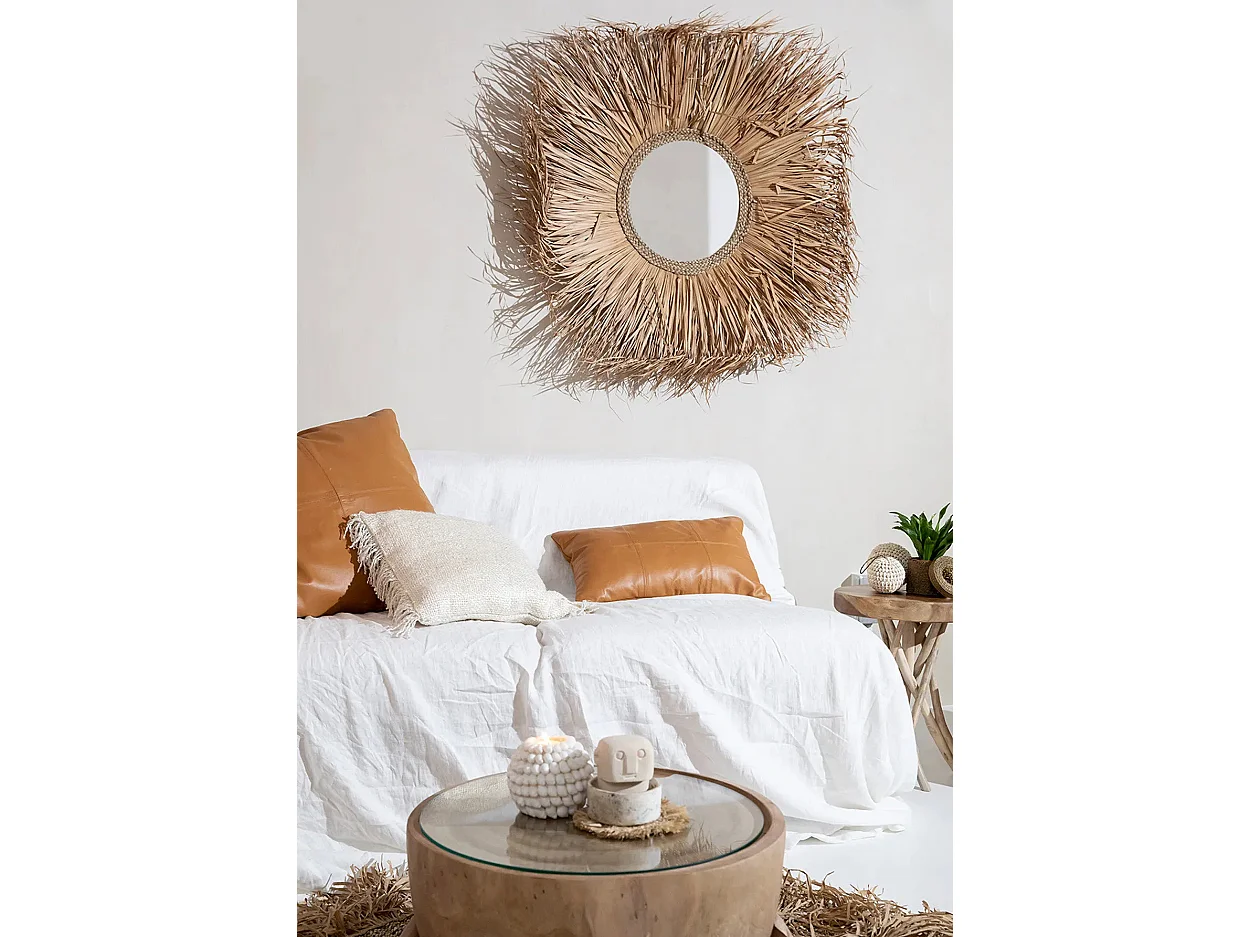 Het Six Panel Leather Kussenhoes - Camel - 30x50