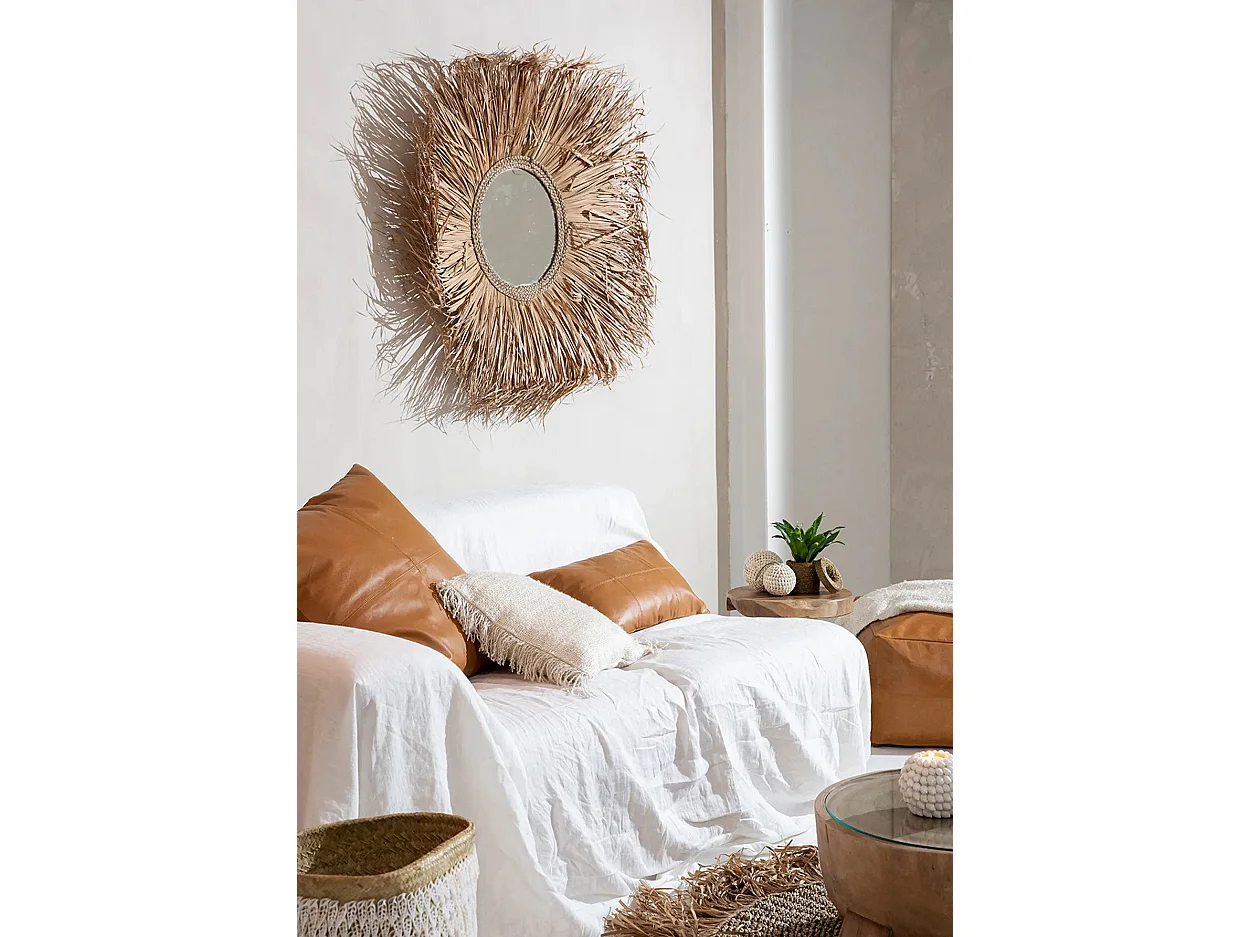 Het Six Panel Leather Kussenhoes - Camel - 30x50