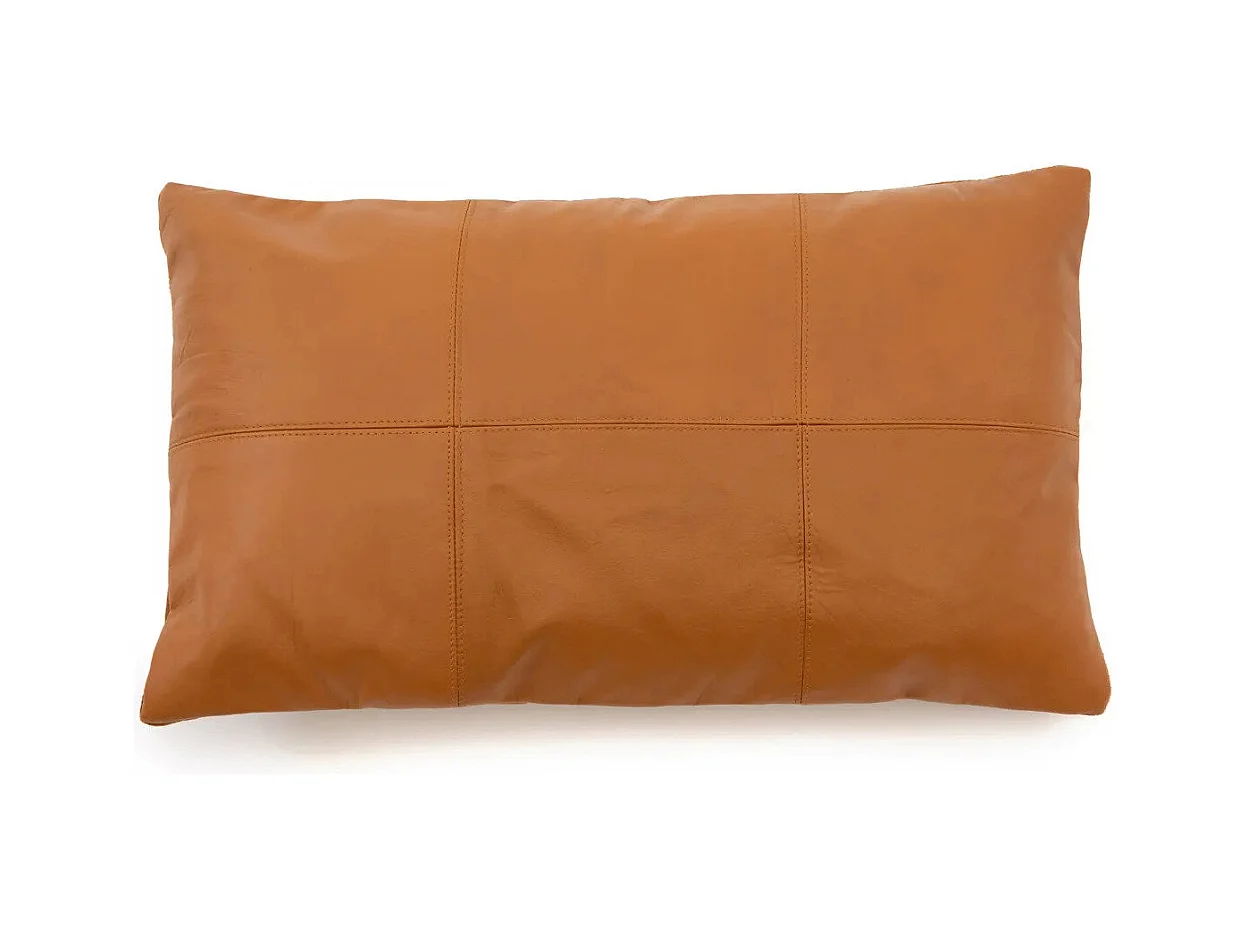 La Housse De Coussin Six Panel En Cuir - Chameau - 30x50