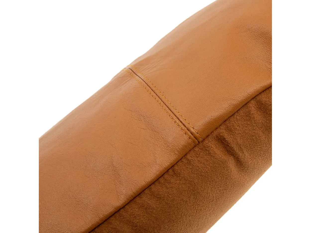 Het Six Panel Leather Kussenhoes - Camel - 30x50