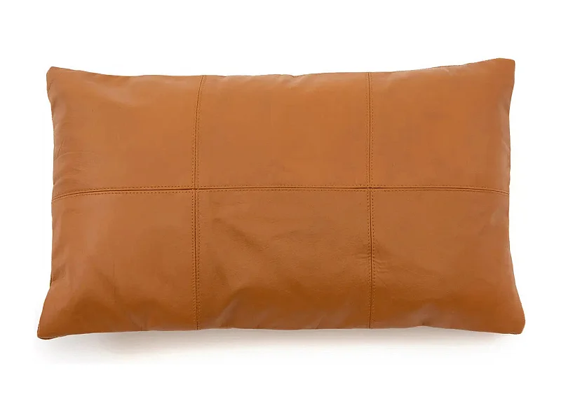 La Housse De Coussin Six Panel En Cuir - Chameau - 30x50