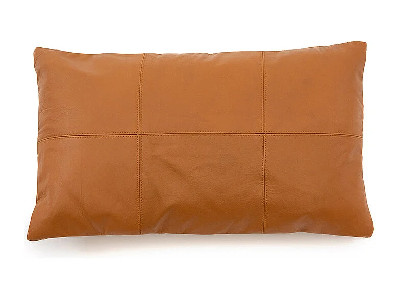 La Housse De Coussin Six Panel En Cuir - Chameau - 30x50