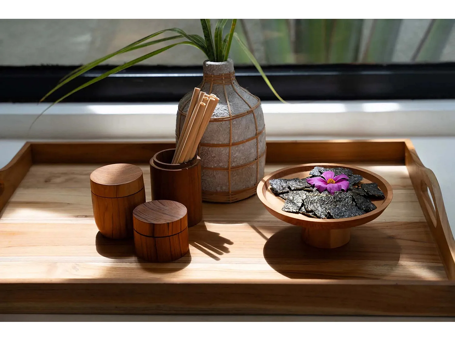 De Teak Root Pot Laag - M