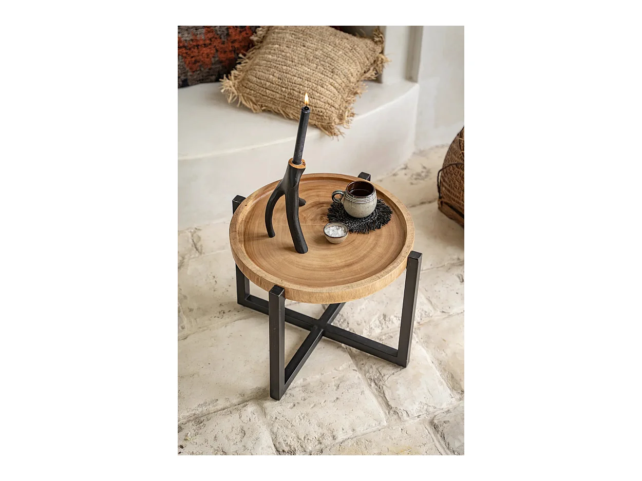 La table d'appoint Rain Tree - Noir naturel