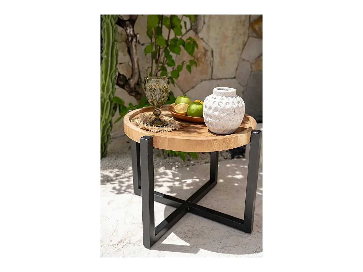 La table d'appoint Rain Tree - Noir naturel