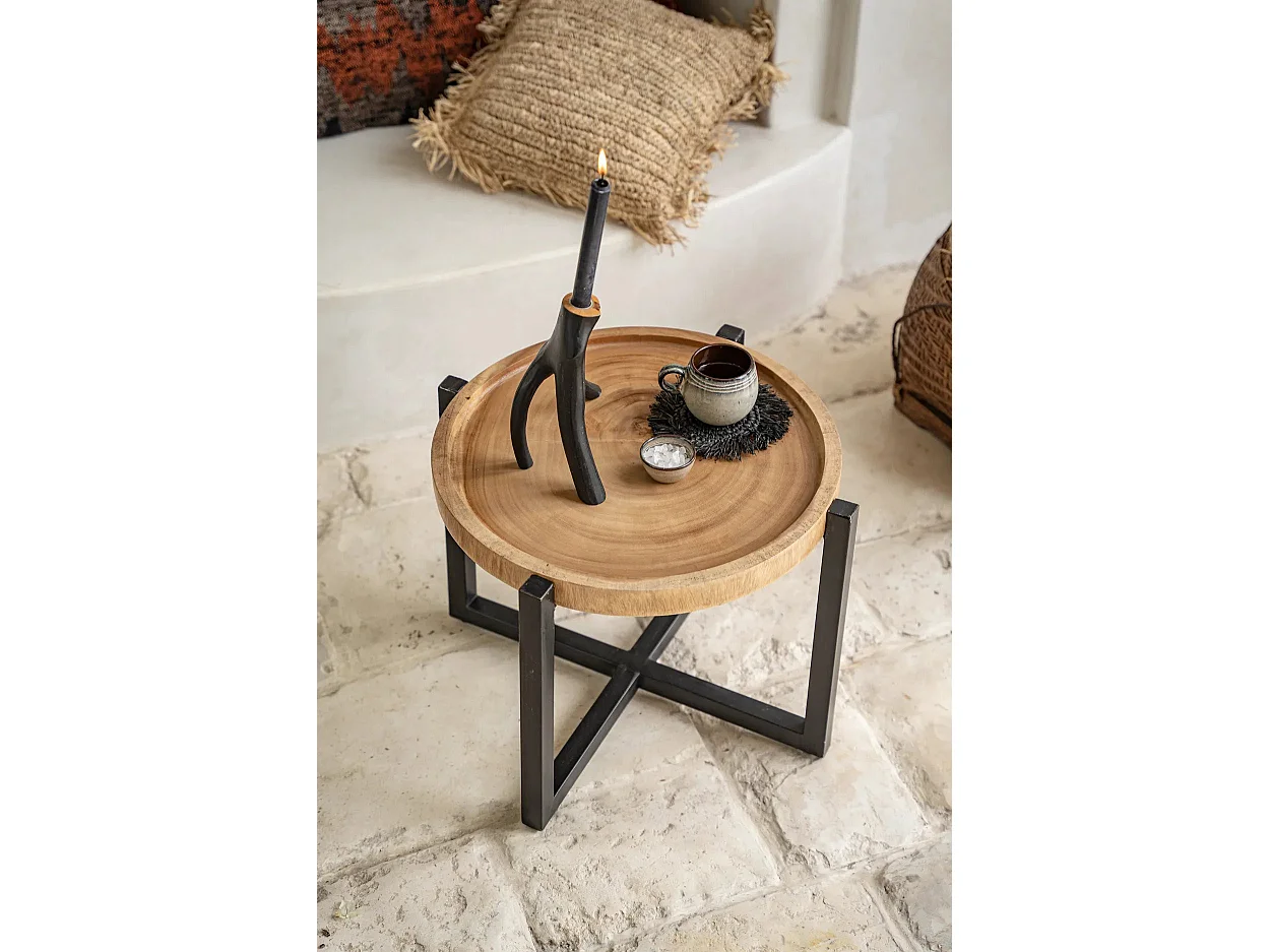 La table d'appoint Rain Tree - Noir naturel
