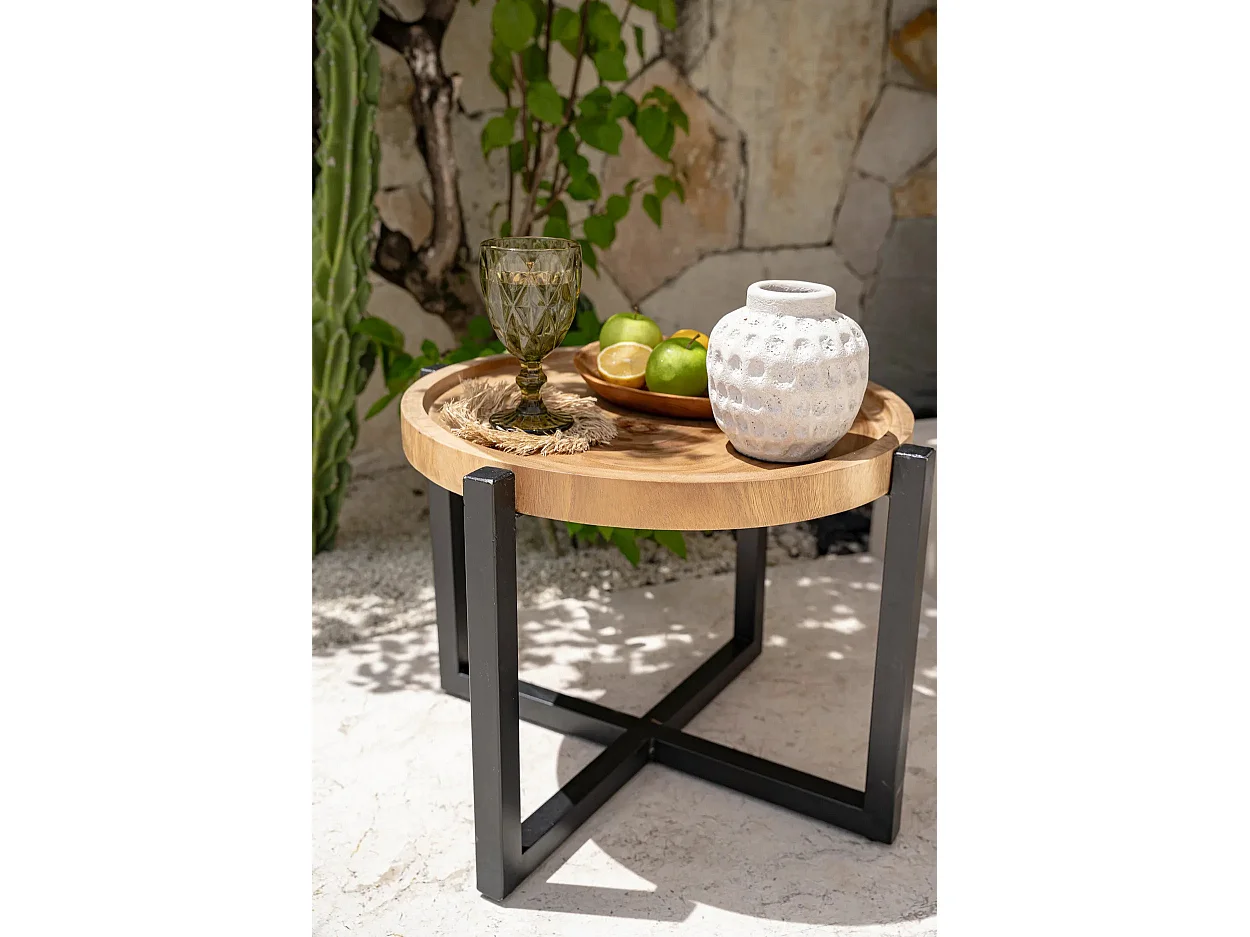 La table d'appoint Rain Tree - Noir naturel
