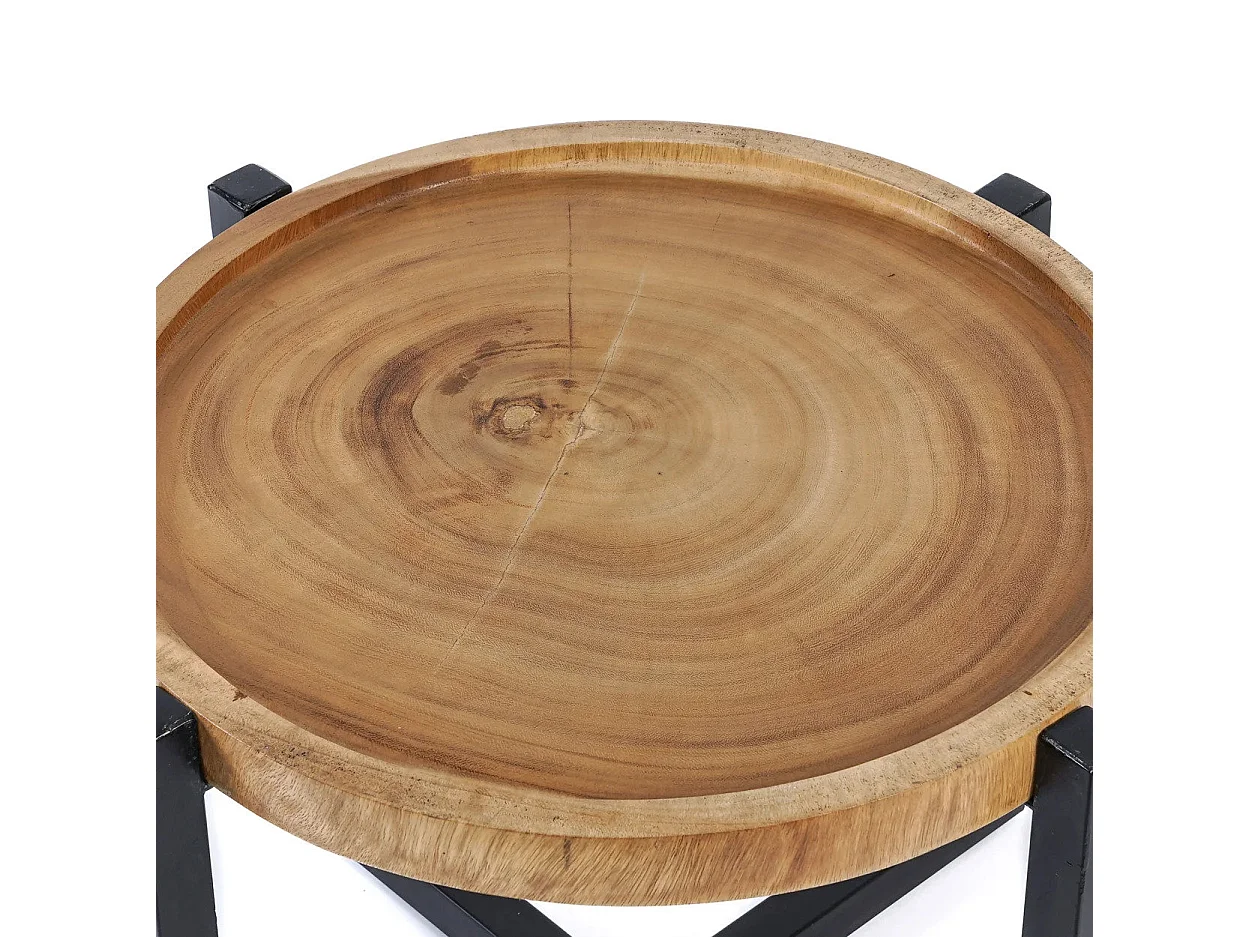 La table d'appoint Rain Tree - Noir naturel