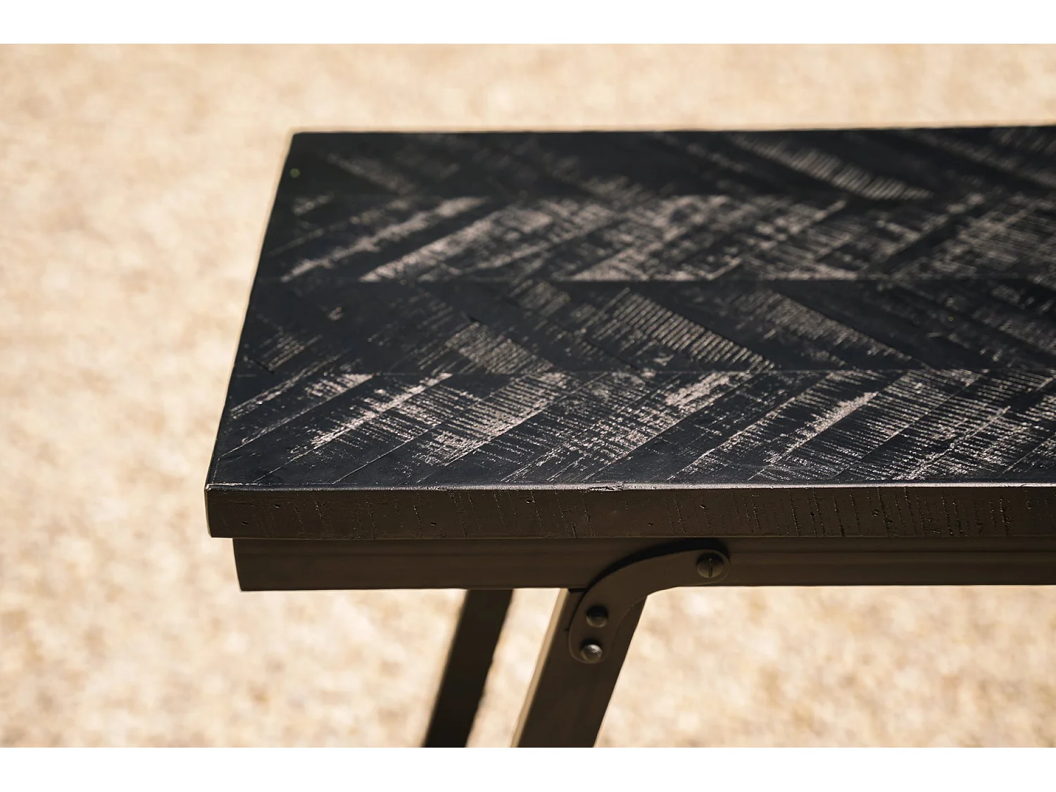 La Table Haute Chevrons - Noir - 140cm