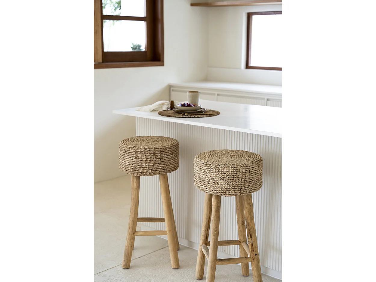 Le Tabouret De Bar En Raffia