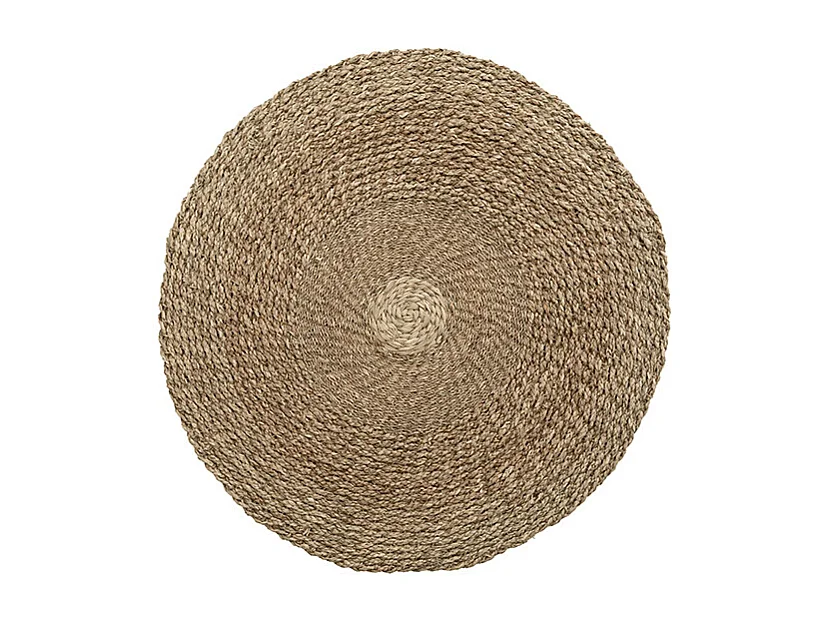 Tapijt Mekong River Natuurlijk Rond 90cm - Handgemaakt van Zeegras - Kuststijl