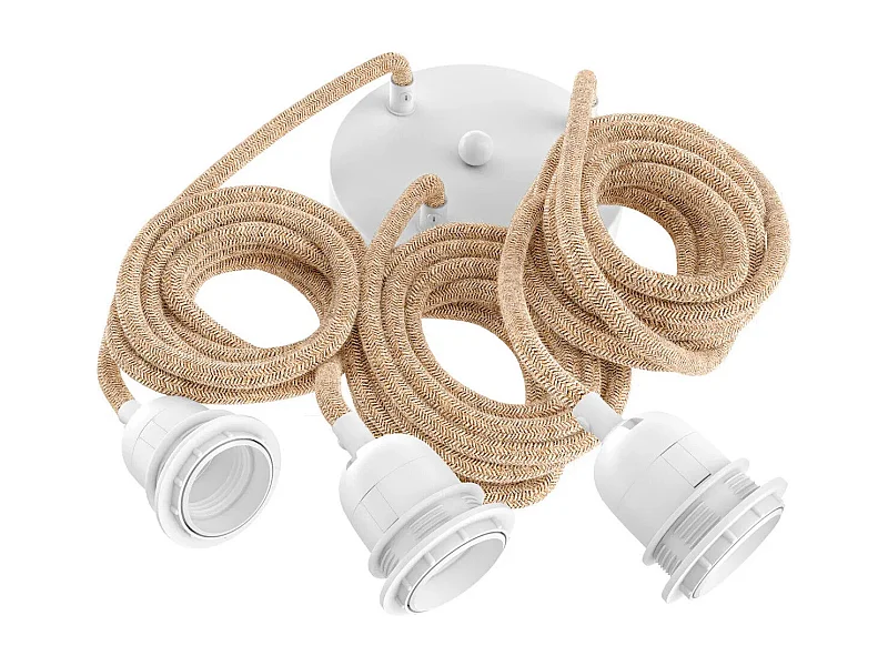 Fitting Lampen Decke - Natur Weiss - 3 Armaturen