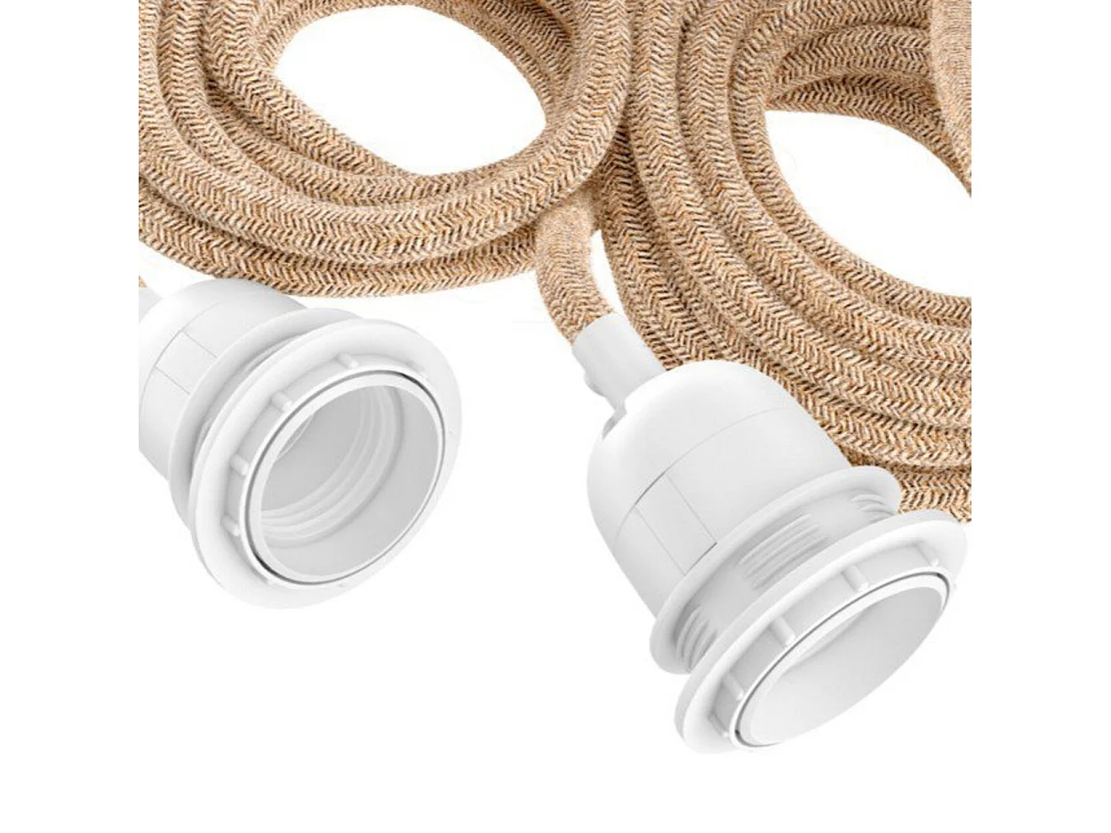 Deckenlampenfassung - Natur Weiß - 3 Stück