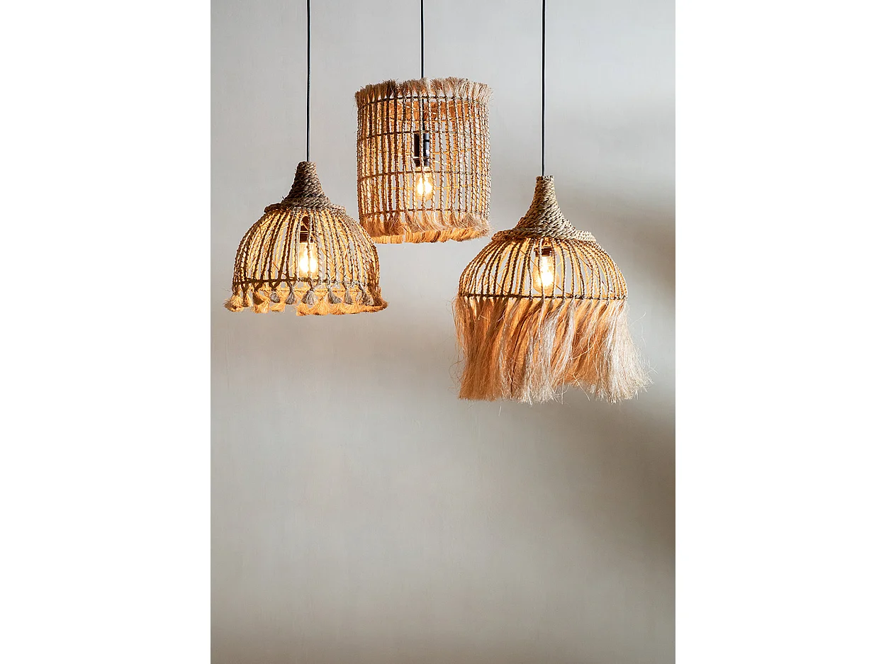 Die Abaca Tassel Pendelleuchte - Natur - S
