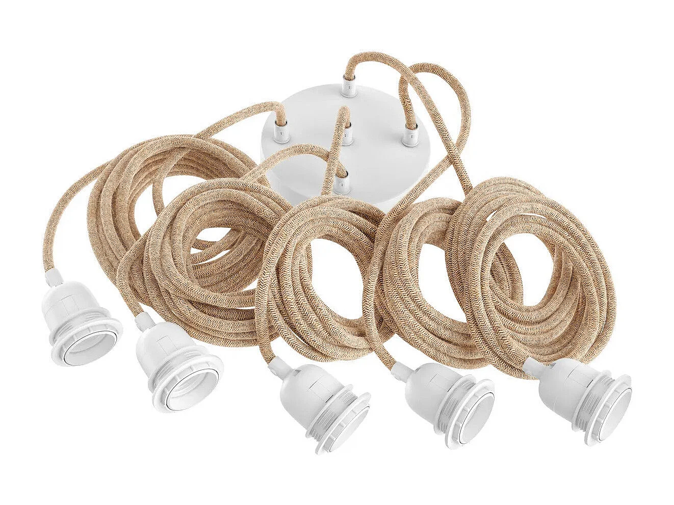 Lampfitting Voor Plafond - Naturel Wit - 5 Fittings