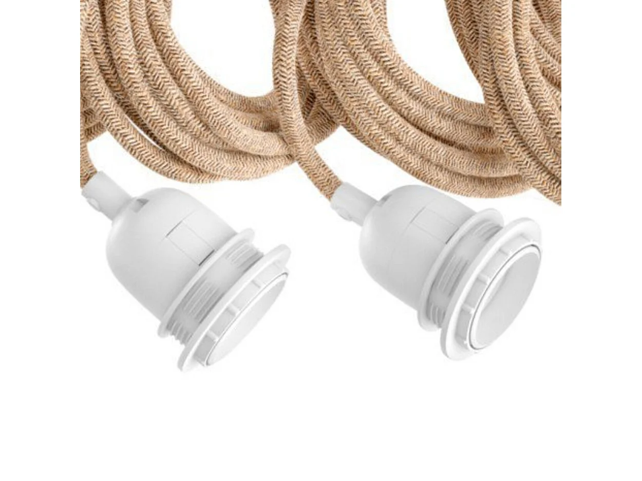 Deckenlampenfassung - Natur Weiß - 5 Stück