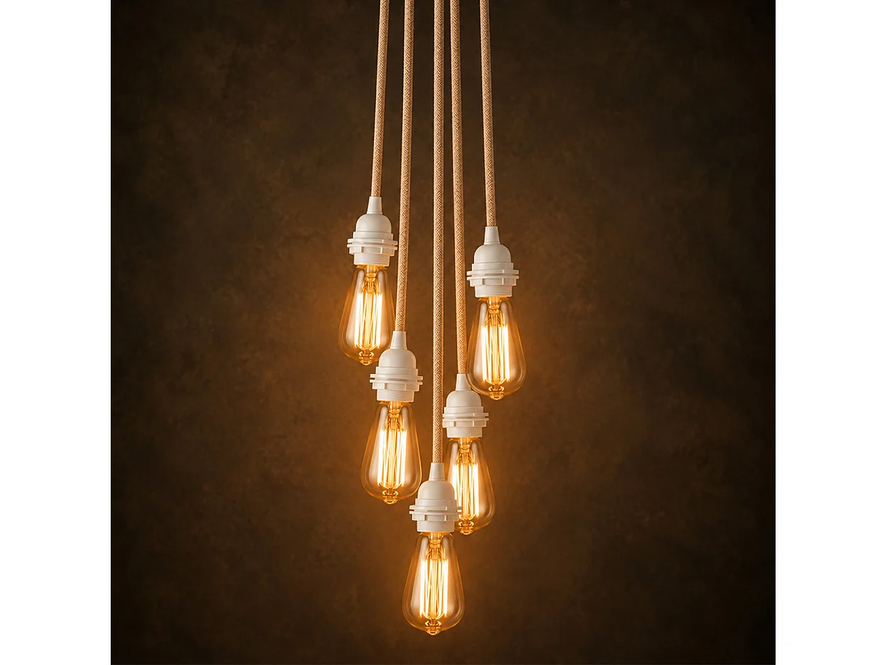 Douille de Plafond - Naturel Blanc - 5 Pièces