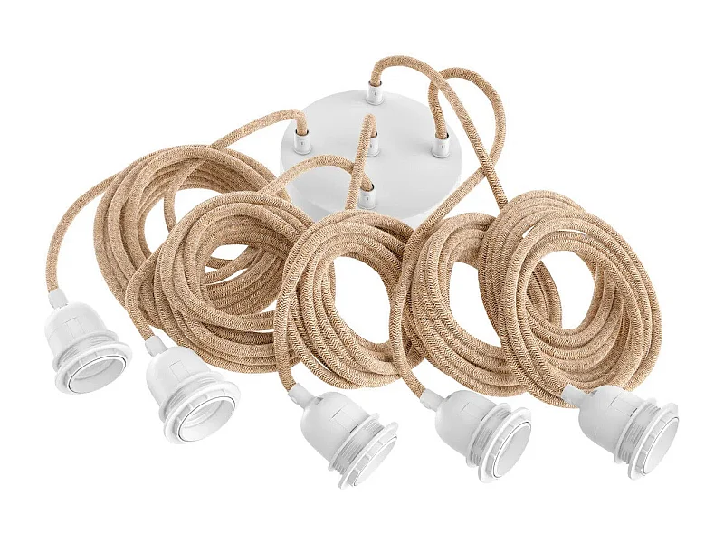 Rosone Per Plafoniera - Bianco Naturale - 5 Portalampade