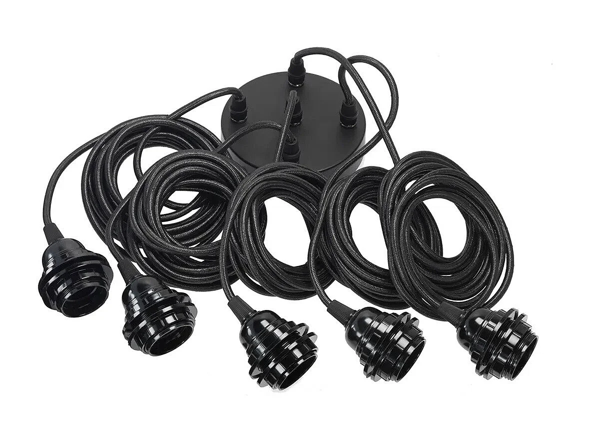 Douille de Plafond - Noir - 5 Pièces