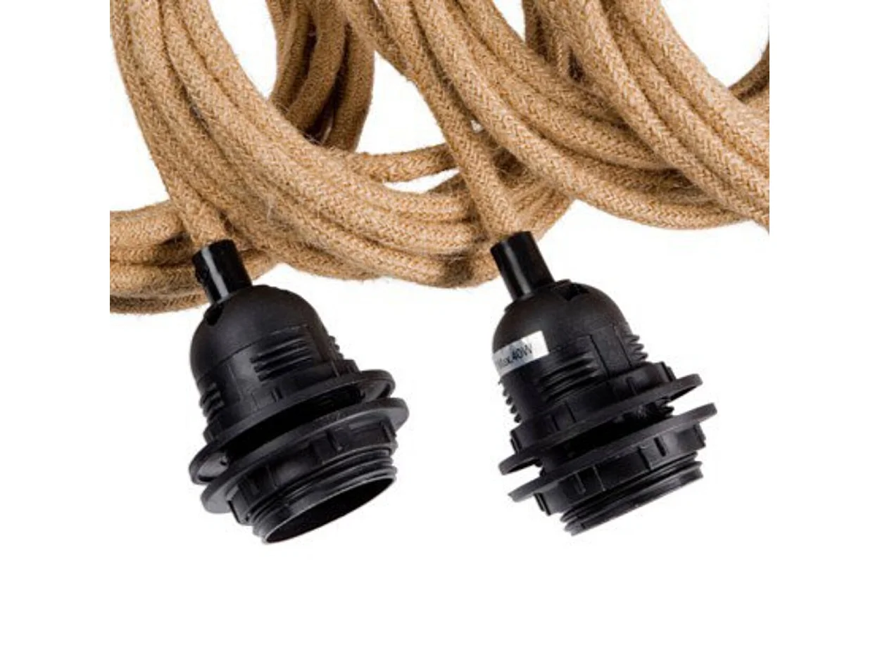 Fitting Lampen Decke - Natur Schwarz - 5 Armaturen