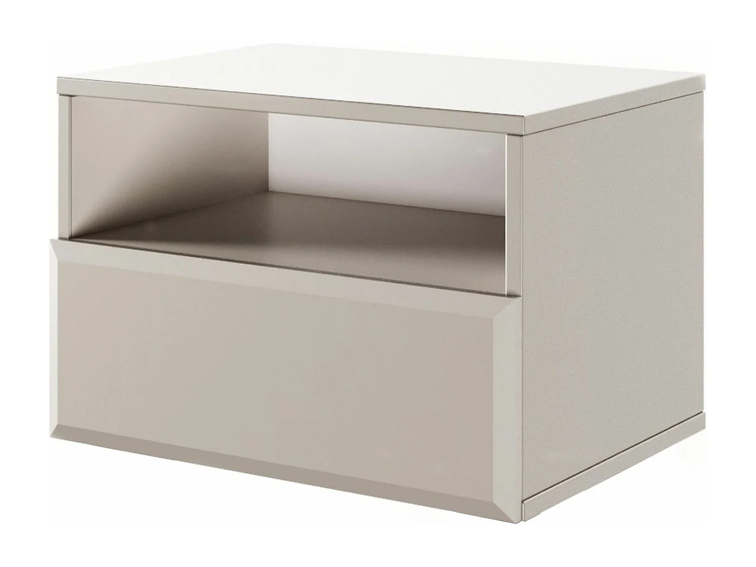 Nachtkastje - 54 cm - Beige - hangend met lade - CHOCOLADE