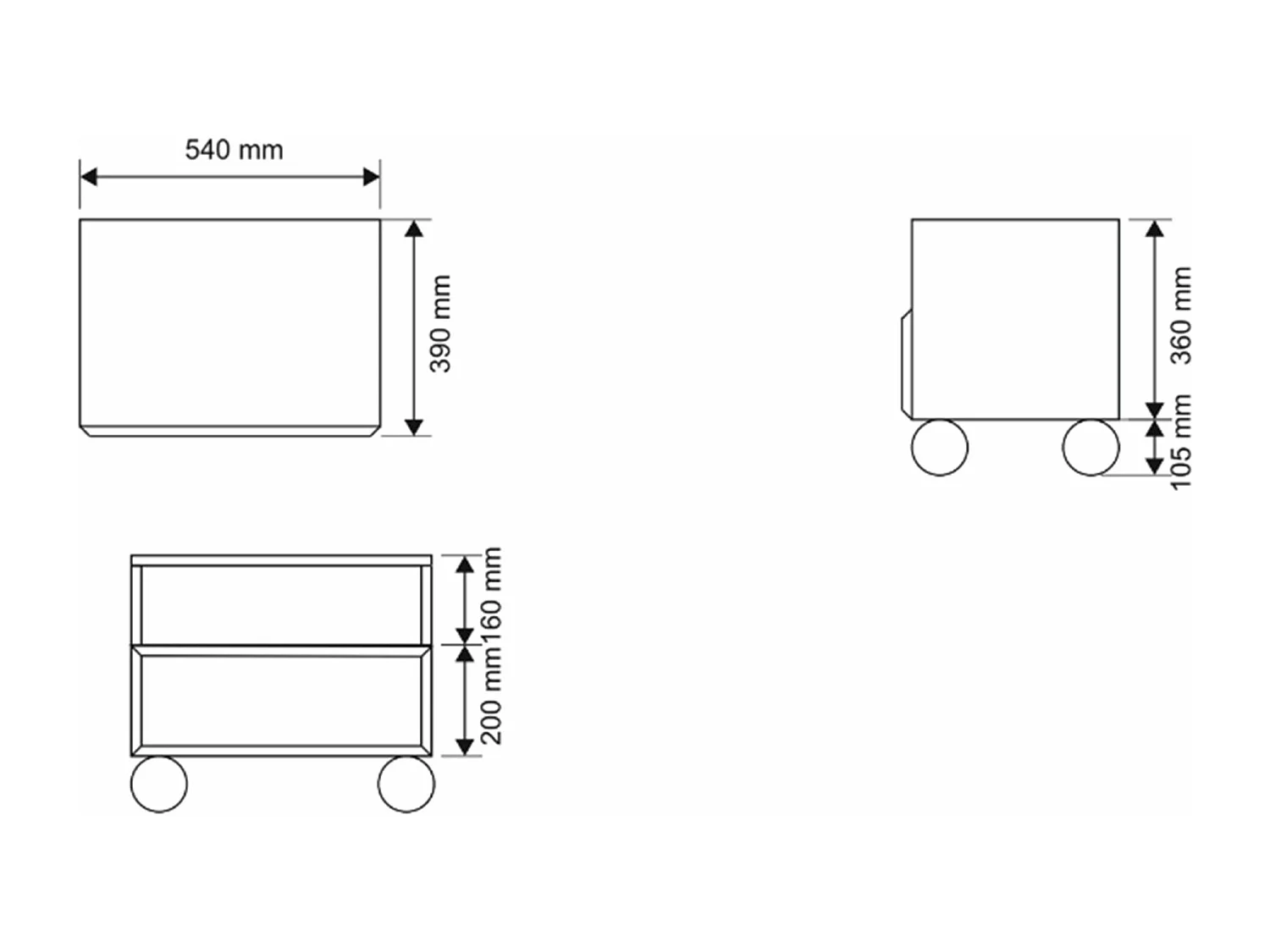 Nachttisch auf Kugelfüßen mit Schublade - Beige - 54 cm - CHOCOLATED