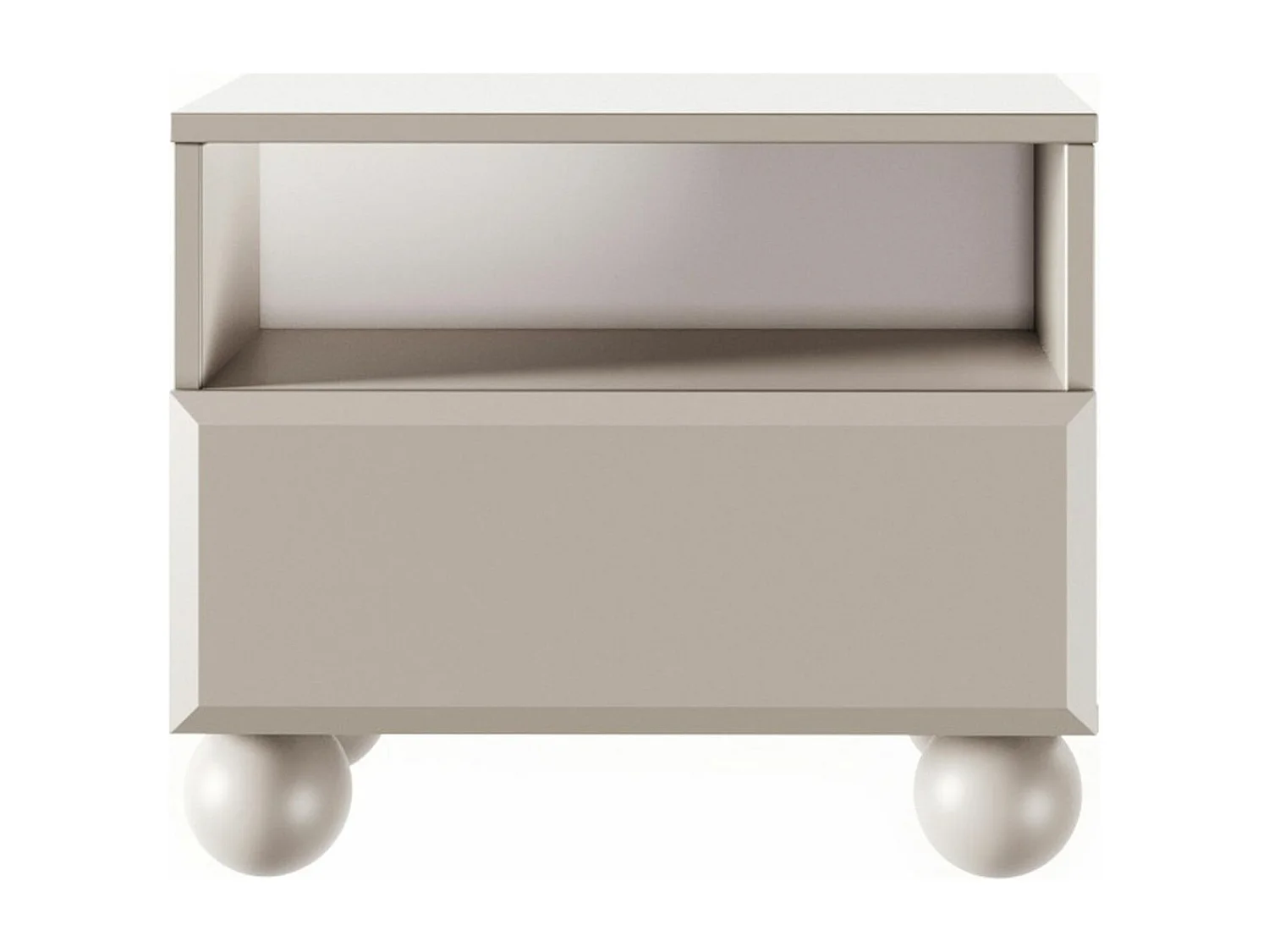 Nachttisch auf Kugelfüßen mit Schublade - Beige - 54 cm - CHOCOLATED