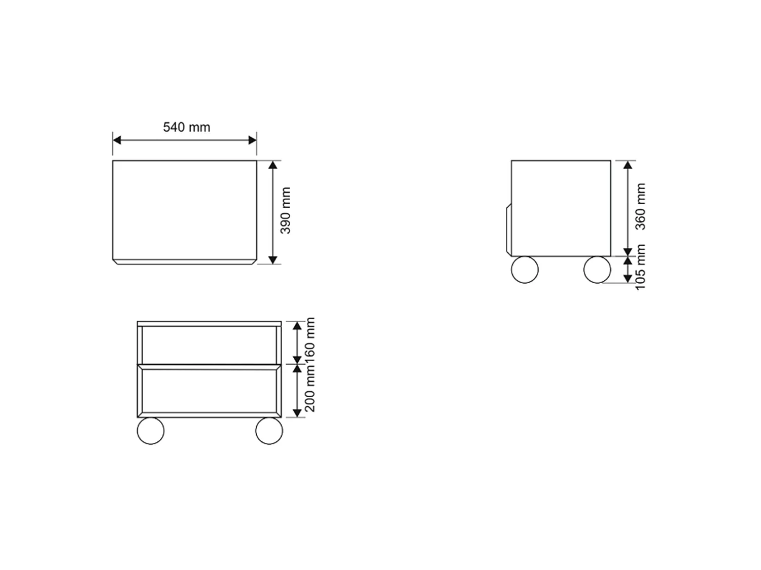 Comodino con piedi sferici e cassetto – Beige – 54 cm – CHOCOLATED